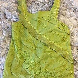 BCBG Max Azria lace/ruffle/embroidery tank top